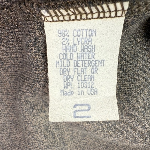 Joan Vass Dark Brown Cotton Knit Short Sleeve Top and Pants Set Size 12/14 - Picture 11 of 16